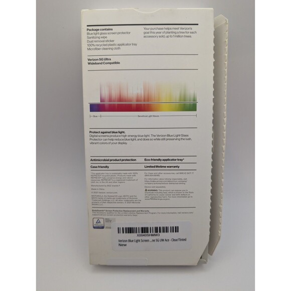 Verizon Blue Light Screen Protector for Motorola One 5G UW Ace - Clear/Tinted - Picture 3 of 3